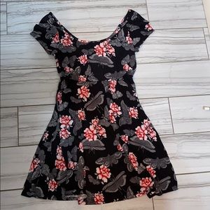 Moth print skater dress